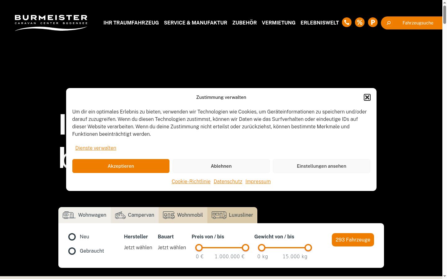 Captura de pantalla del banner de consentimiento mostrado antes de cualquier interacción