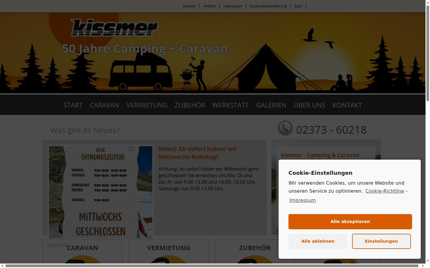 Captura de pantalla del banner de consentimiento mostrado antes de cualquier interacción
