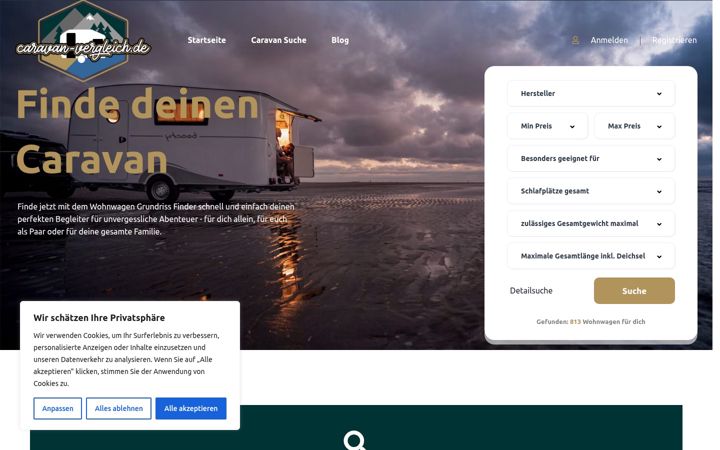 Screenshot di caravan-vergleich.de