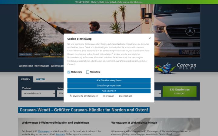 Screenshot of caravan-wendt.de
