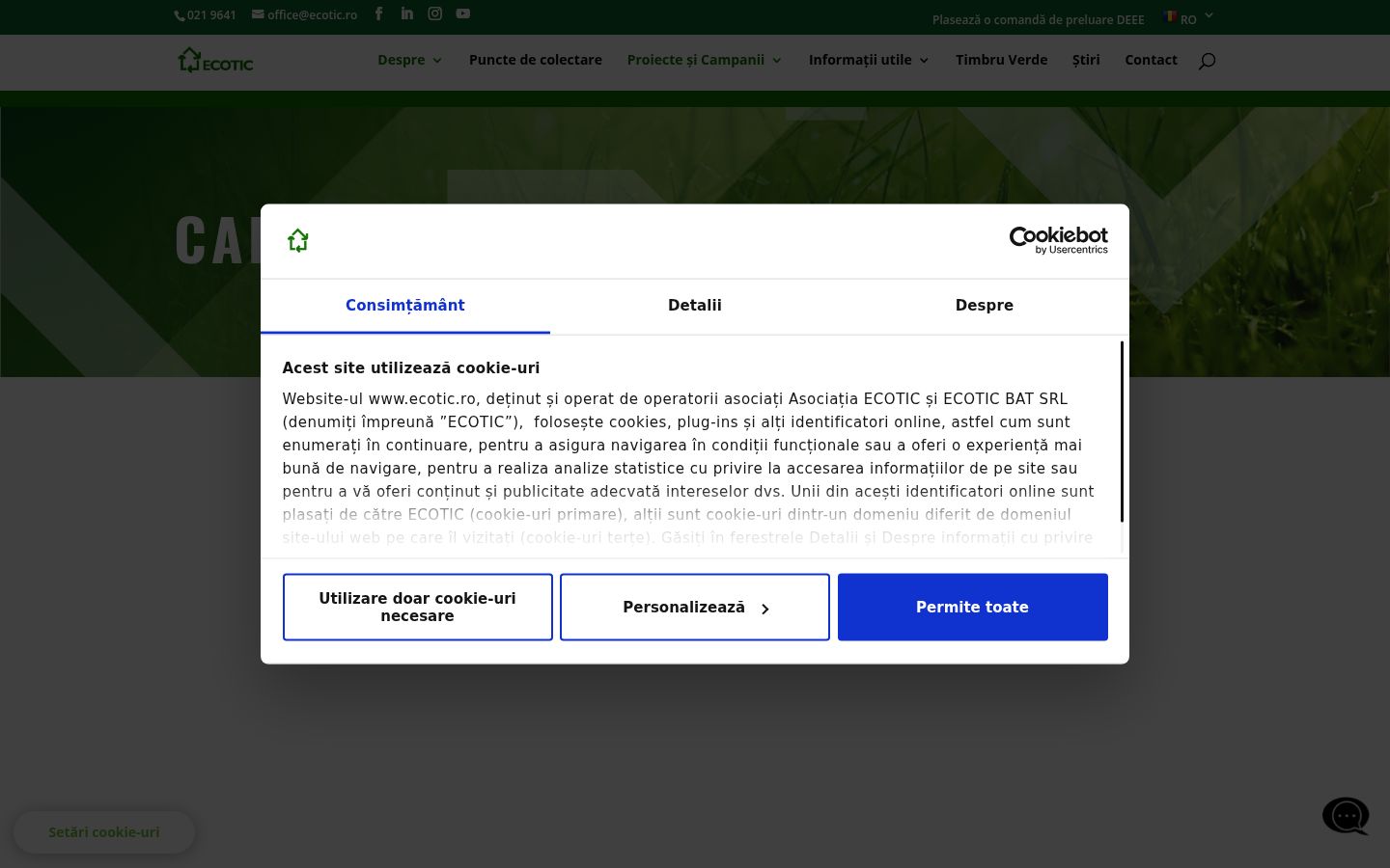 Capture d'écran de la bannière de consentement affichée avant toute interaction