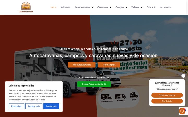 Screenshot of caravanas-evasion.com