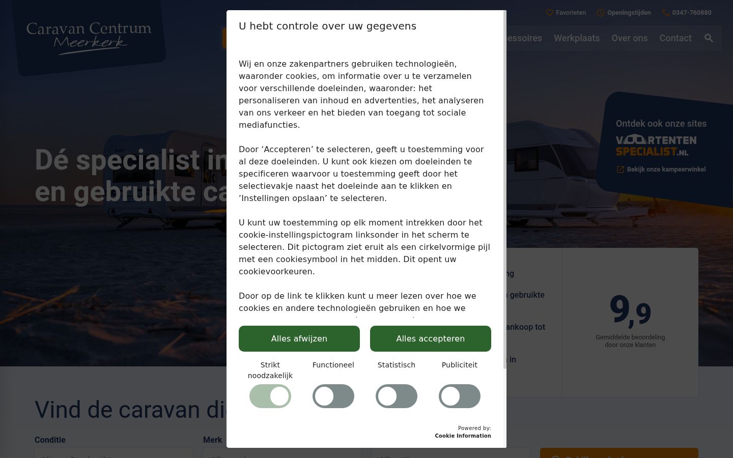 Zrzut ekranu banera zgody wyświetlanego przed jakąkolwiek interakcją