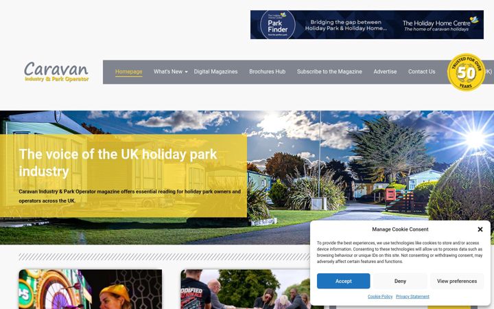 Screenshot of caravanindustryandparkoperator.co.uk