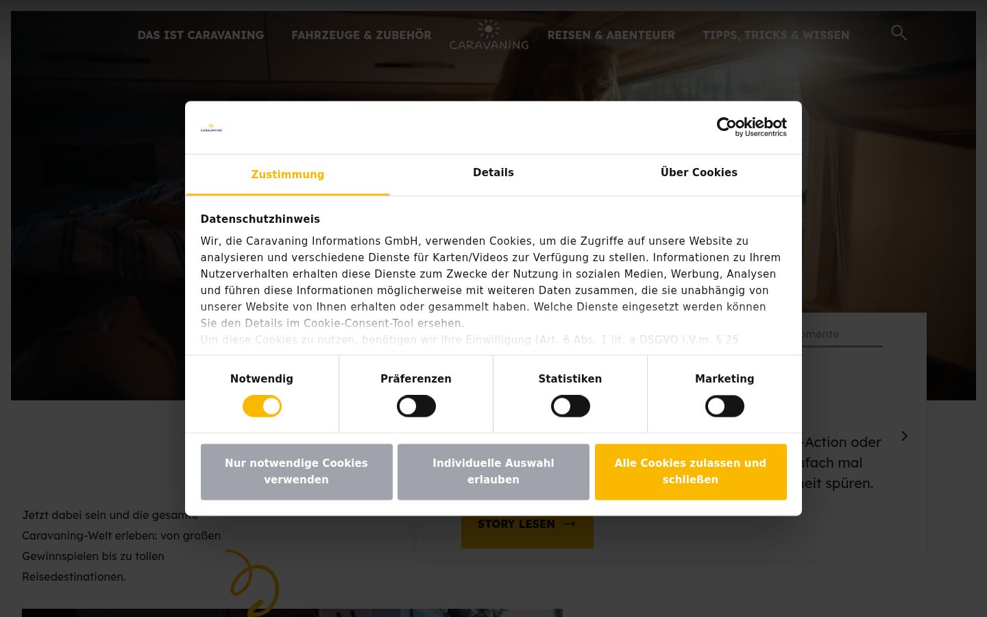 Sutikimo reklamjuostės, rodytos prieš bet kokią sąveiką, ekrano kopija