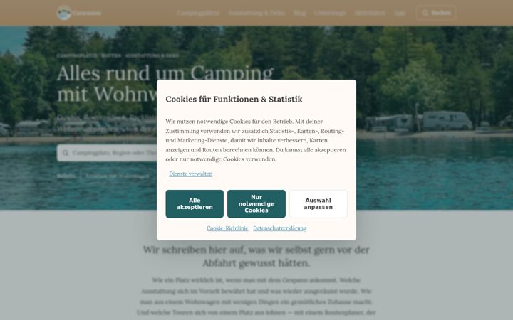 Screenshot of caravanios.com
