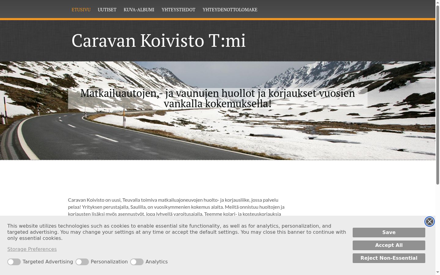 Screenshot del banner di consenso mostrato prima di qualsiasi interazione