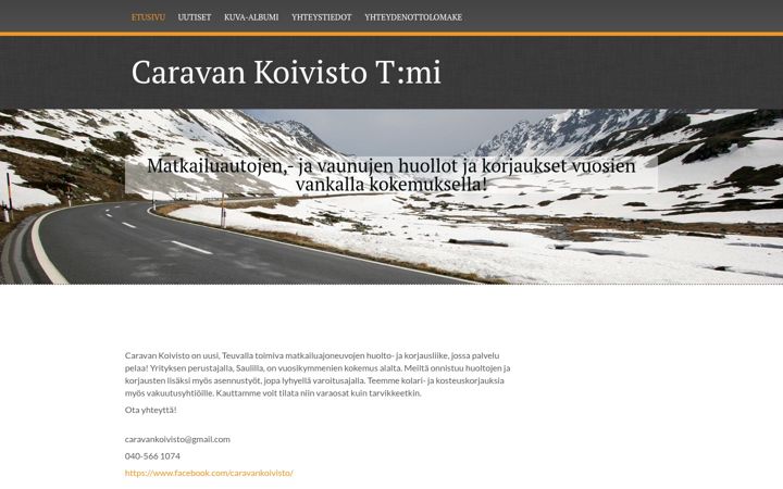 Screenshot of caravankoivisto.fi