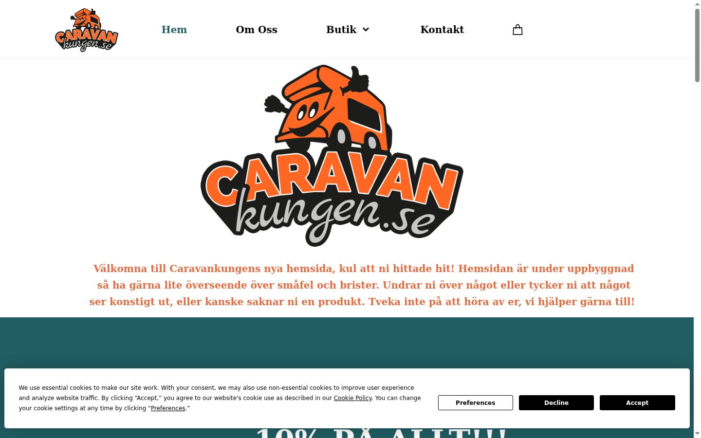 Screenshot of the consent banner shown before any interaction