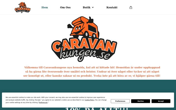 Screenshot of caravankungen.se