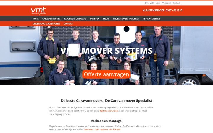 Screenshot of caravanmoverspecialist.nl