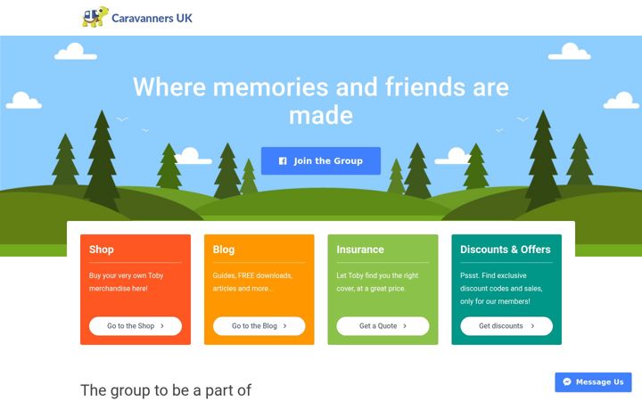 Screenshot of caravannersuk.co.uk