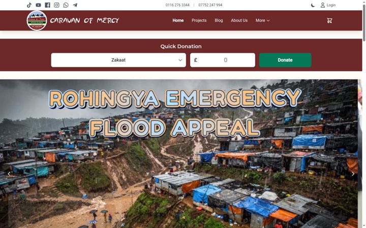 Screenshot of caravanofmercy.org