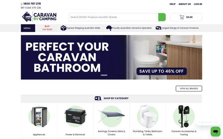 Screenshot stránky caravanrvcamping.com.au