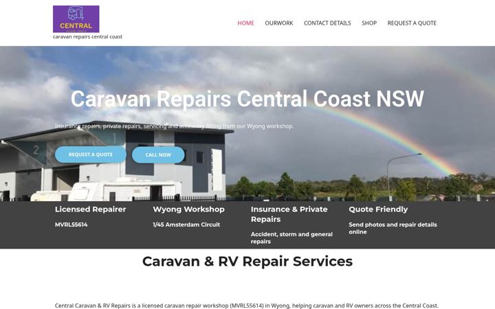 Screenshot ta' caravanrvcentral.com.au
