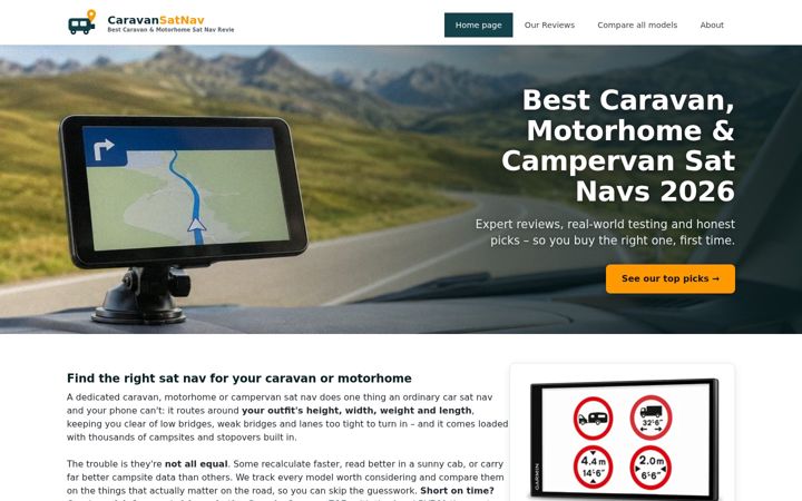 Screenshot of caravansatnav.com
