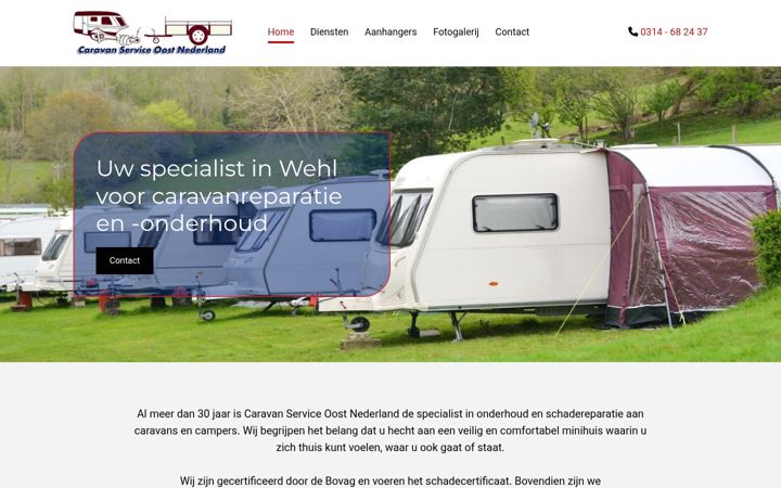Screenshot of caravanservice.nl