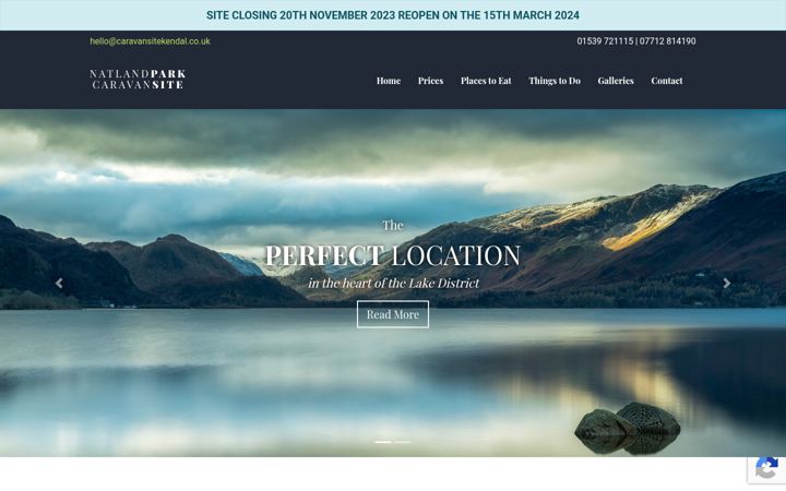 Screenshot of caravansitekendal.co.uk