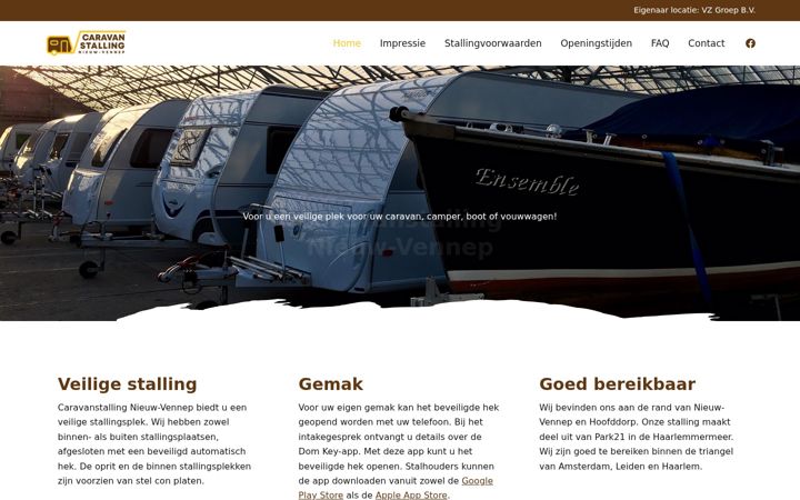 Screenshot of caravanstallingnieuwvennep.nl