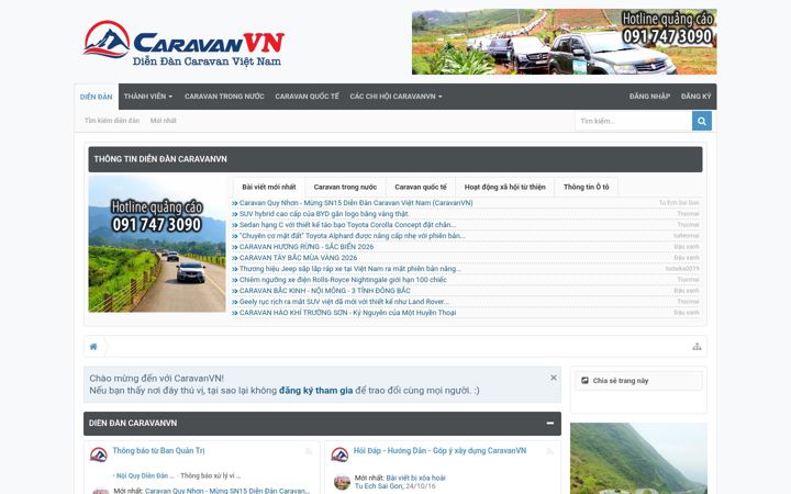 Screenshot of caravanvn.com
