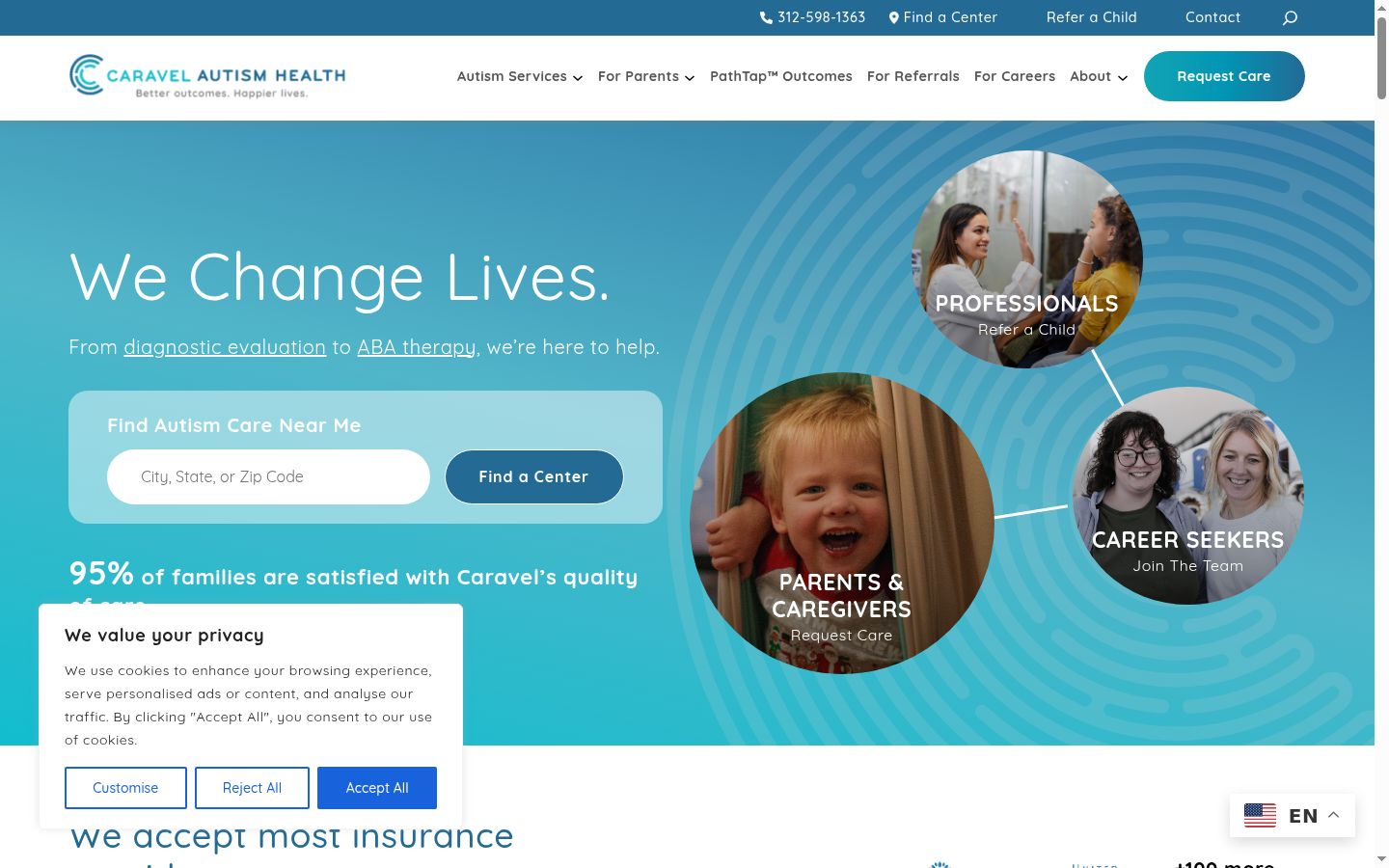 Screenshot of the consent banner shown before any interaction