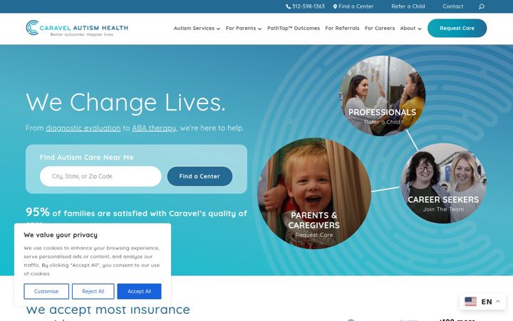Screenshot of caravelautism.com