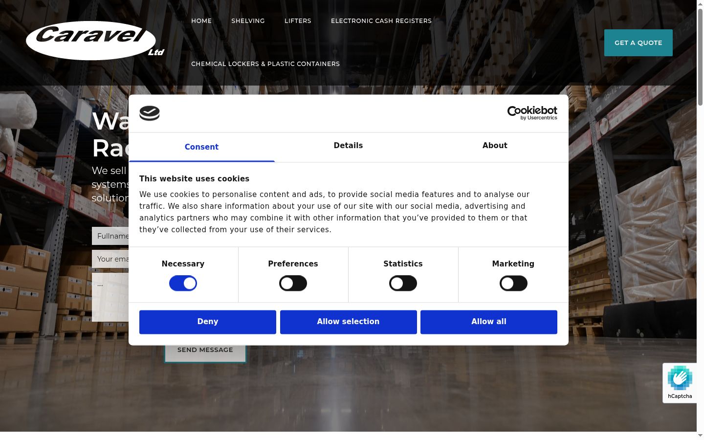 Screenshot of the consent banner shown before any interaction