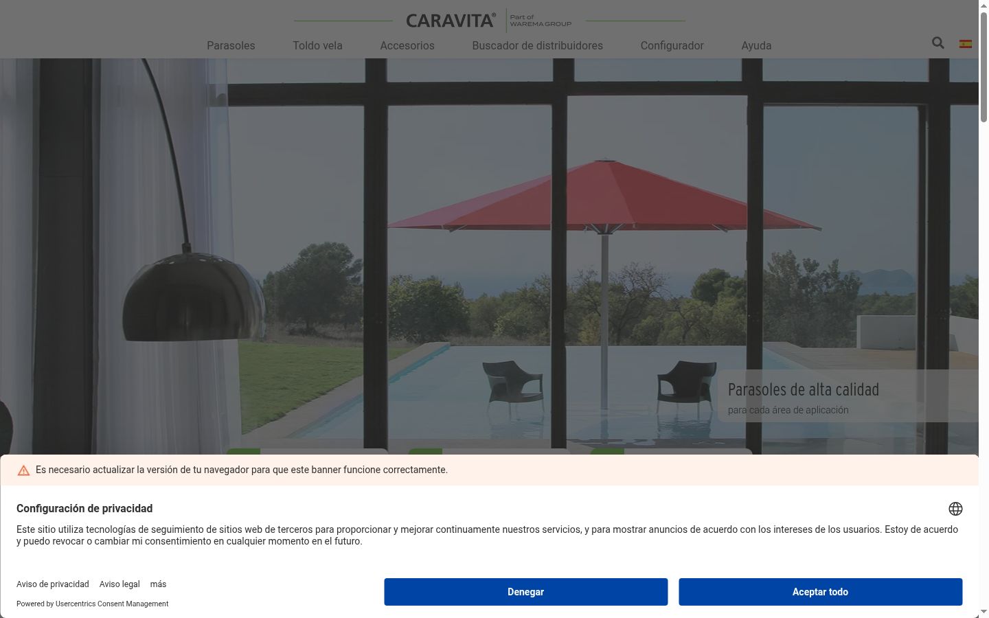 Screenshot of the consent banner shown before any interaction