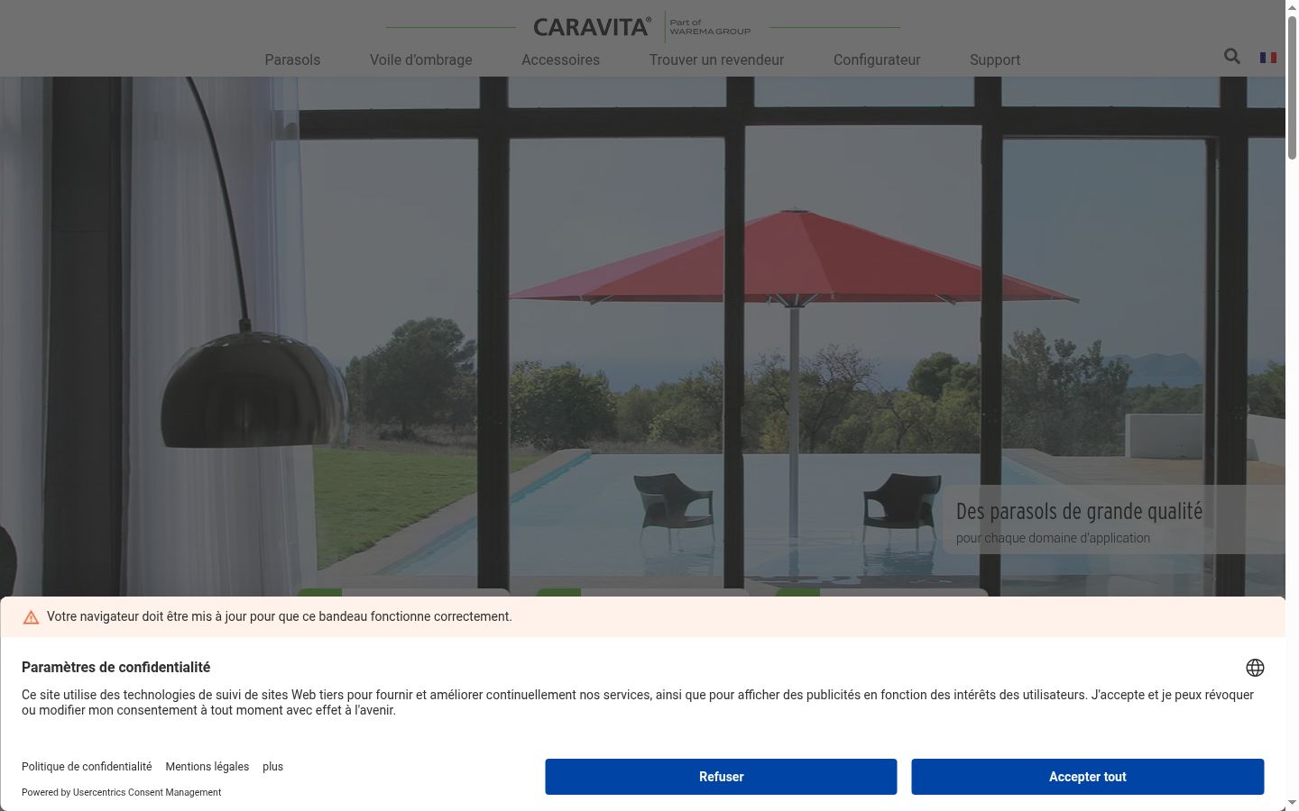 Screenshot of the consent banner shown before any interaction