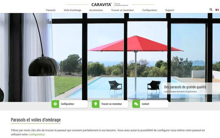 Screenshot of caravita-parasols.com