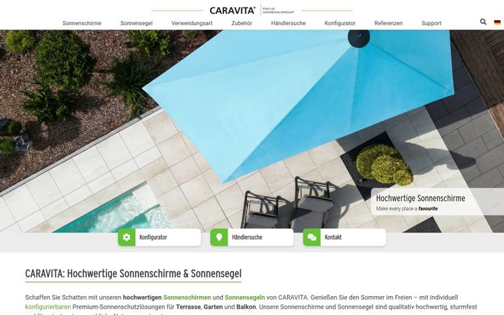 Screenshot of caravita.de