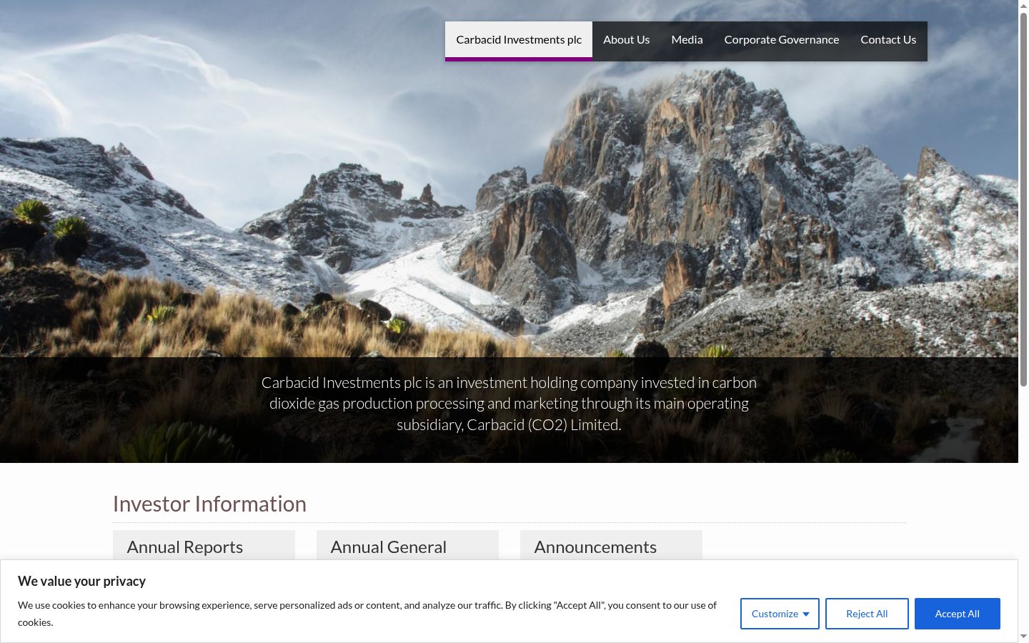 Screenshot of the consent banner shown before any interaction