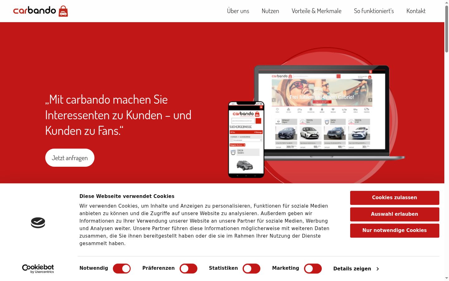 Sutikimo reklamjuostės, rodytos prieš bet kokią sąveiką, ekrano kopija