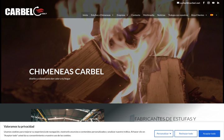 Snímek obrazovky carbel.net
