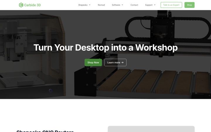 Screenshot of carbide3d.com