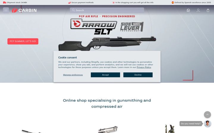 Screenshot of carbinstore.com