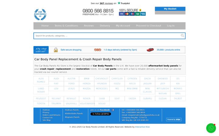 Screenshot of carbodypanels4u.co.uk