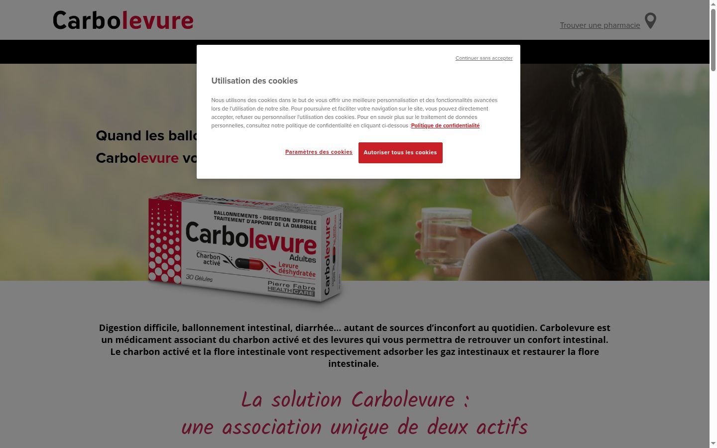 Screenshot of the consent banner shown before any interaction