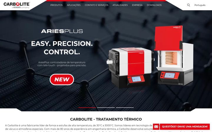 Screenshot of carbolite-gero.com.br