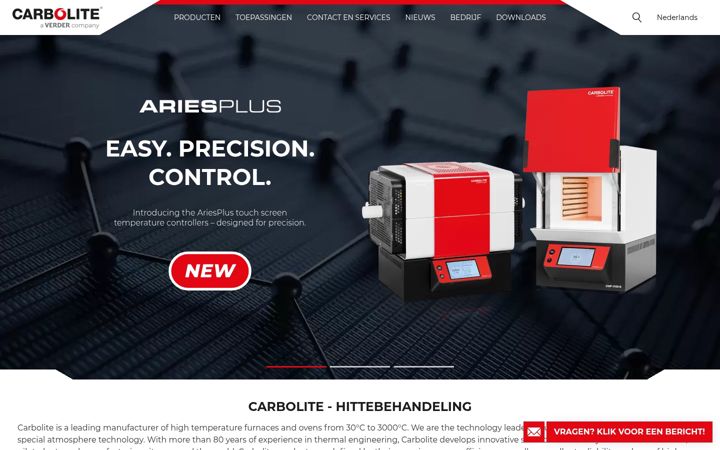 Screenshot of carbolite-gero.nl