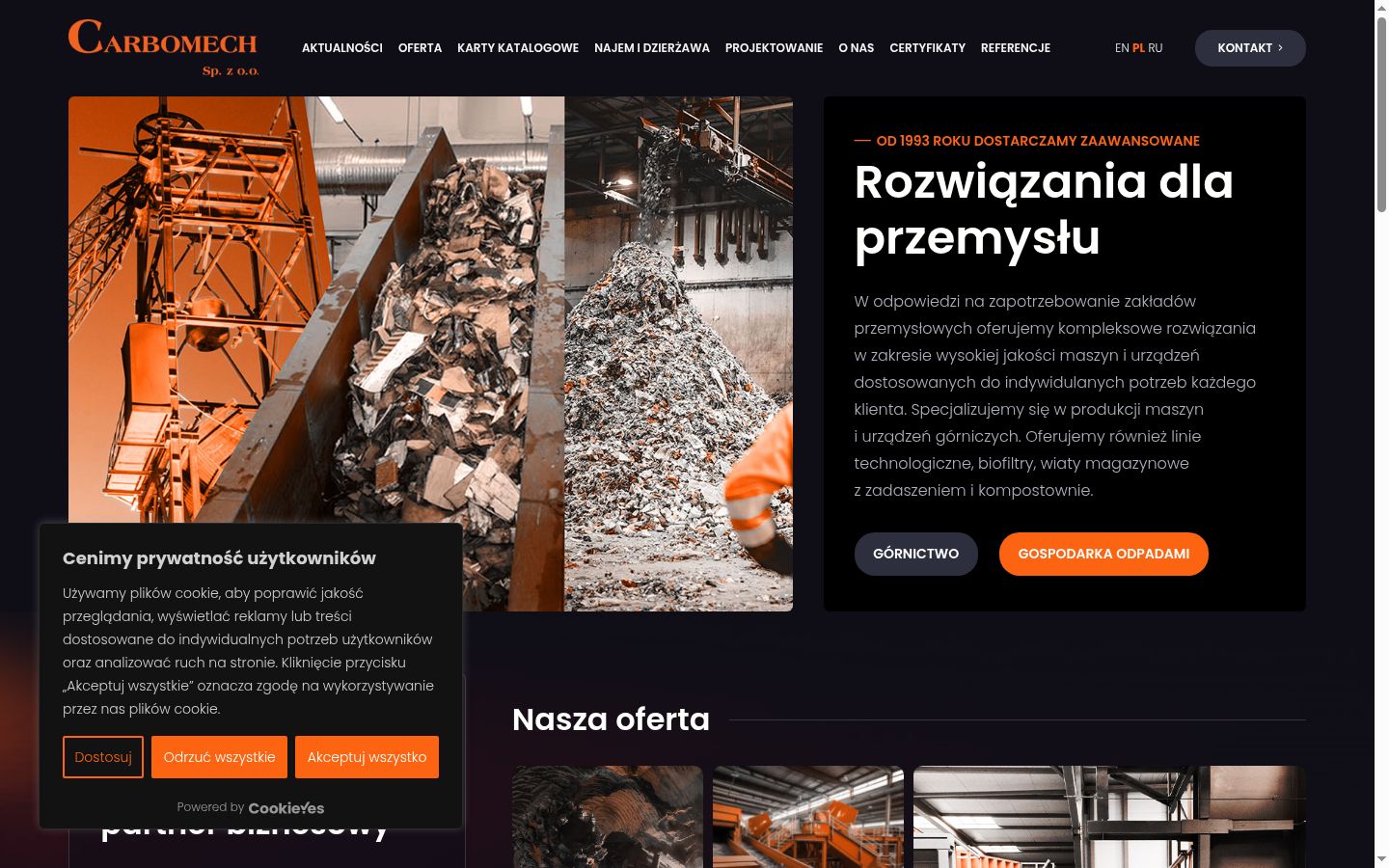 Screenshot del banner di consenso mostrato prima di qualsiasi interazione