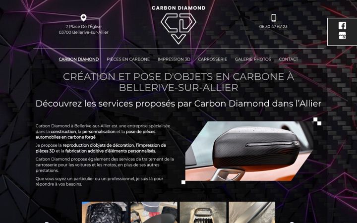 Screenshot of carbon-diamond.fr