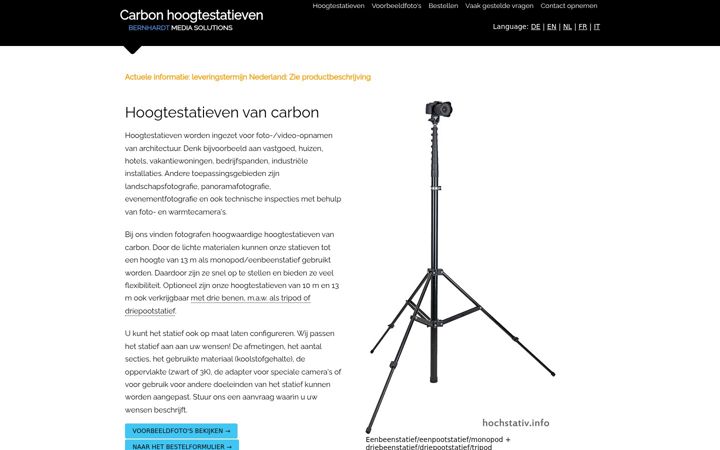 Snimka zaslona za carbon-hoogtestatief.nl