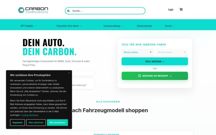 Screenshot of carbon-modifications.com
