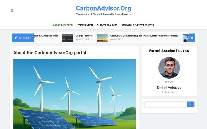 Snimka zaslona za carbonadvisor.org