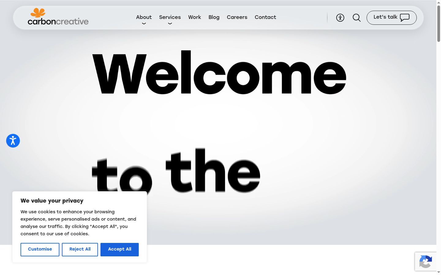 Screenshot of the consent banner shown before any interaction