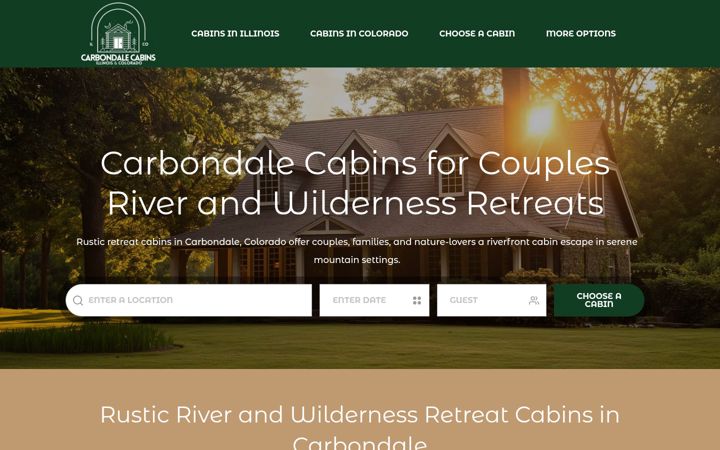 Screenshot of carbondalecabins.com