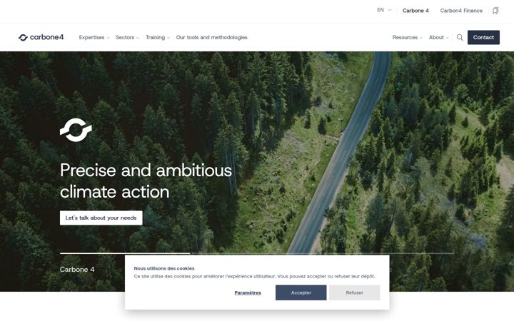 Screenshot van carbone4.com
