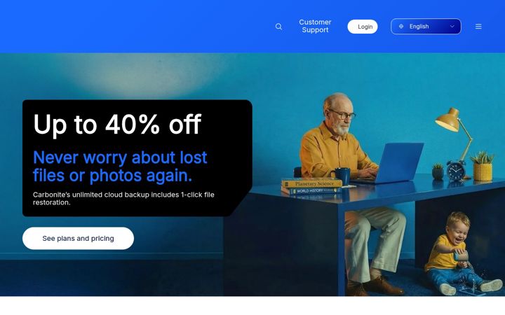 Screenshot of carbonite.com
