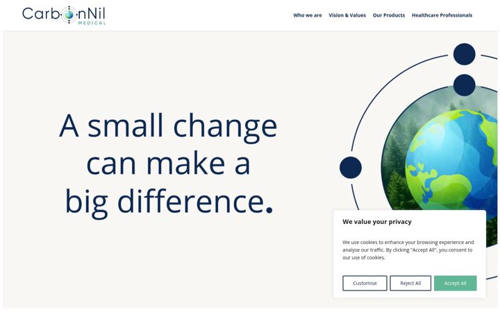 Screenshot of carbonnilmedical.co.uk